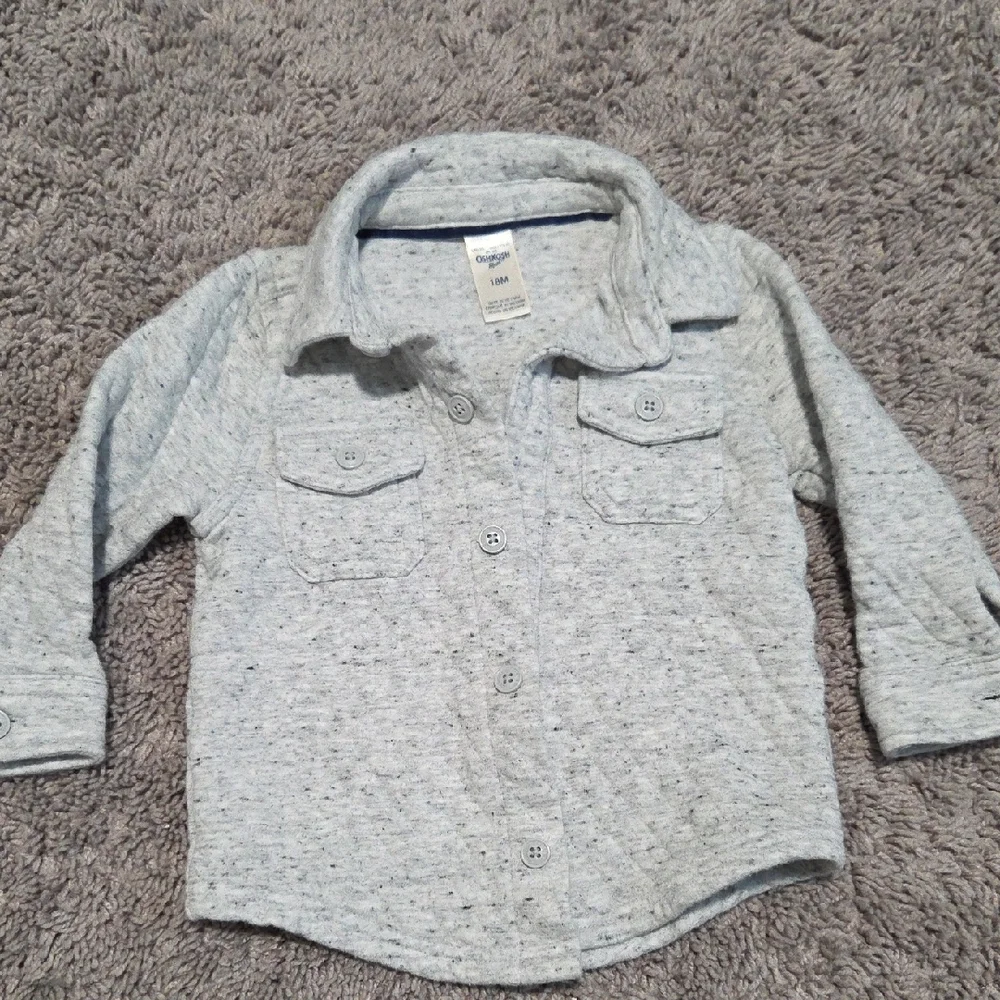 OshKosh B'gosh Heather Gray Button-Down Shirt
